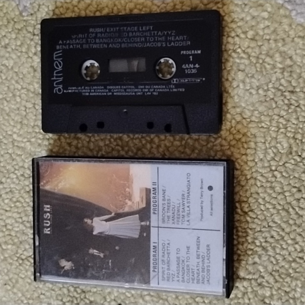 Rush Exit Stage Left Anthem Vintage Cassette Tape